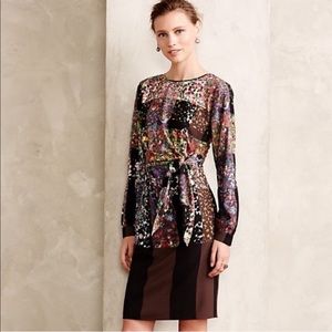 Anthropologie Lavand Long Sleeve Floral Dress
